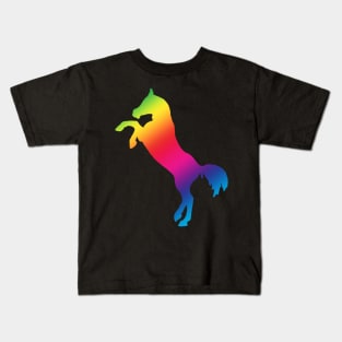 Rainbow rearing horse Kids T-Shirt